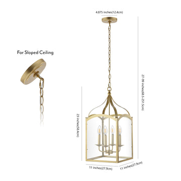 Ruth 11" Traditional Classic Lantern Metal/Glass LED Pendant